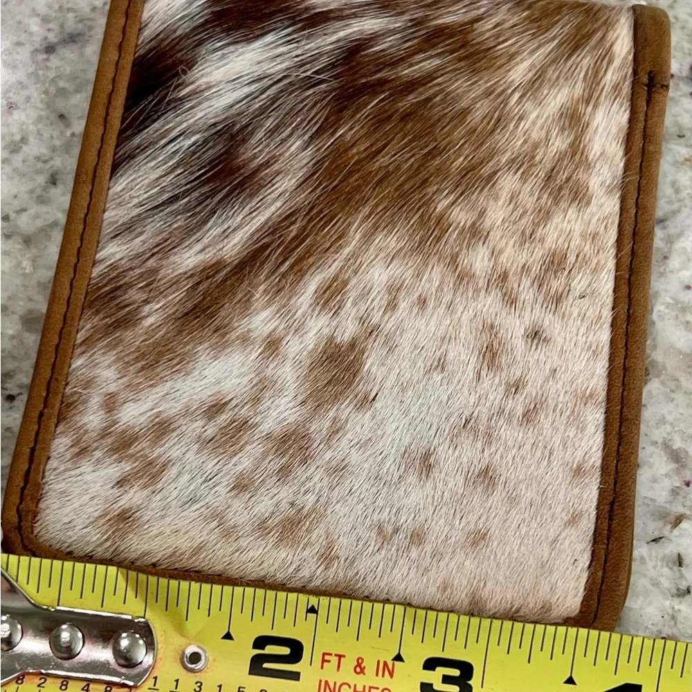NEW Men's Western Fur on Cowhide Bi-Fold Wallet